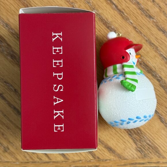 Hallmark Keepsake Ornament Baseball Snowman Personalize 2020 - Picture 4 of 9